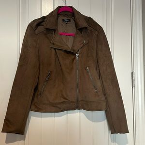 Faux suede moto jacket.